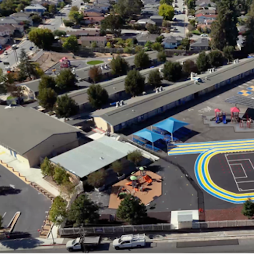 A sky view of new electric vehicle chargers